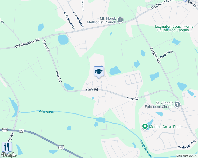 map of restaurants, bars, coffee shops, grocery stores, and more near 407 Garden Arbor Lane in Lexington