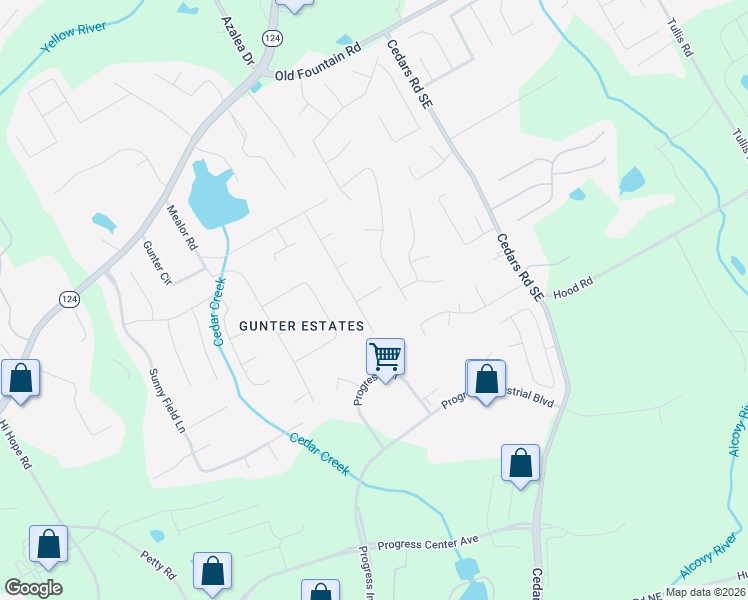 map of restaurants, bars, coffee shops, grocery stores, and more near 1178 Cottonwood Drive Northeast in Lawrenceville