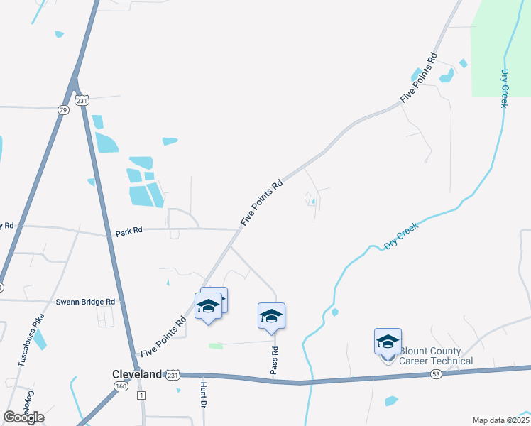 map of restaurants, bars, coffee shops, grocery stores, and more near 706 Five Points Road in Cleveland