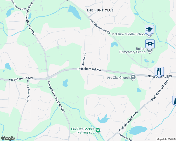 map of restaurants, bars, coffee shops, grocery stores, and more near 1801 Nemours Court in Kennesaw