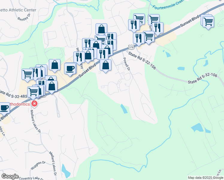map of restaurants, bars, coffee shops, grocery stores, and more near 300 Palmetto Park Boulevard in Lexington