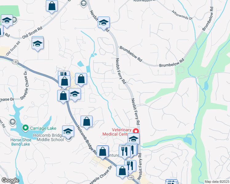map of restaurants, bars, coffee shops, grocery stores, and more near 4 Regency Road in Alpharetta