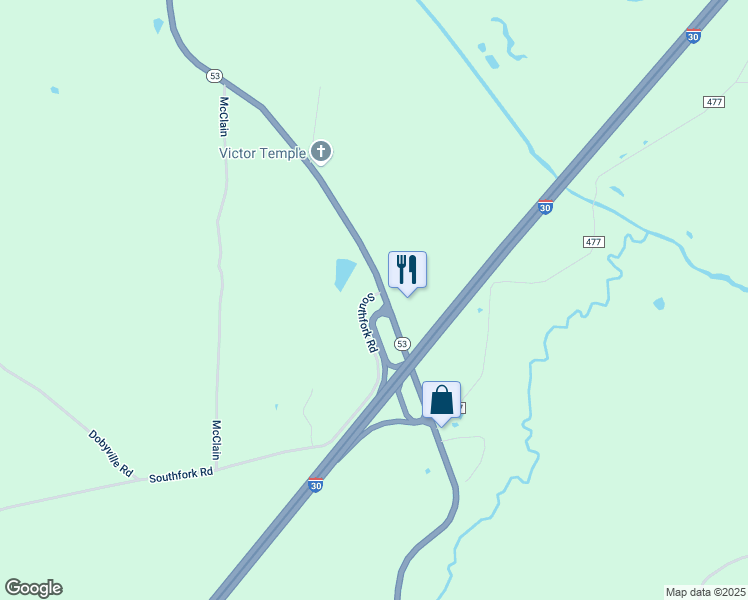 map of restaurants, bars, coffee shops, grocery stores, and more near 1 Southfork Road in Gurdon