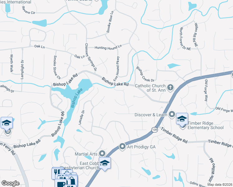 map of restaurants, bars, coffee shops, grocery stores, and more near 2099 Haverhill Drive in Marietta