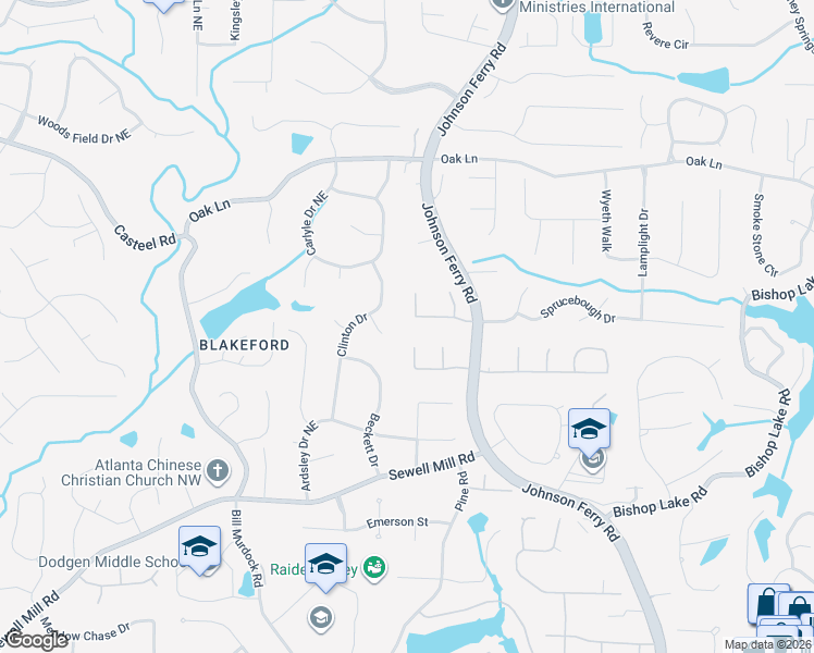 map of restaurants, bars, coffee shops, grocery stores, and more near 3651 Hadfield Drive in Marietta