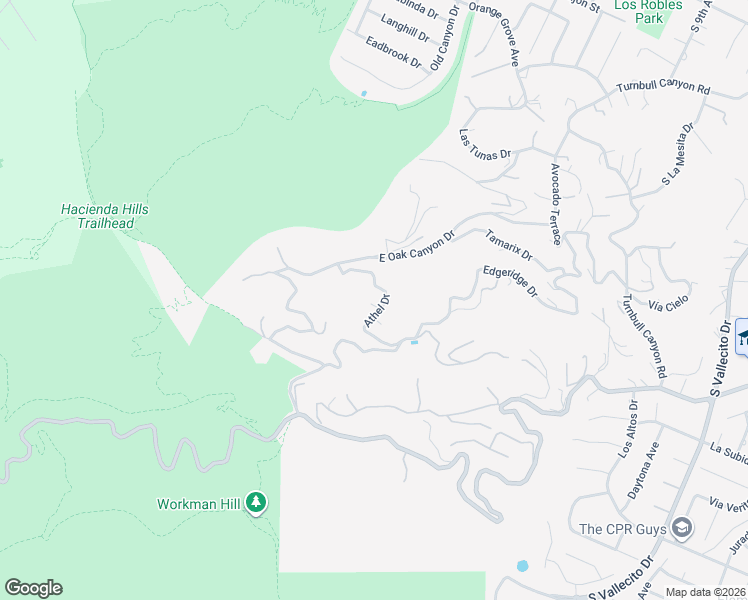 map of restaurants, bars, coffee shops, grocery stores, and more near 2935 Athel Drive in La Puente