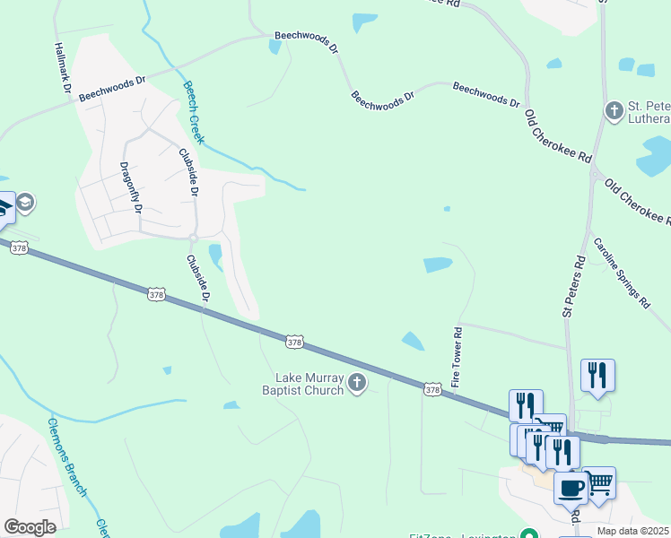 map of restaurants, bars, coffee shops, grocery stores, and more near 1020 U.S. 378 in Lexington