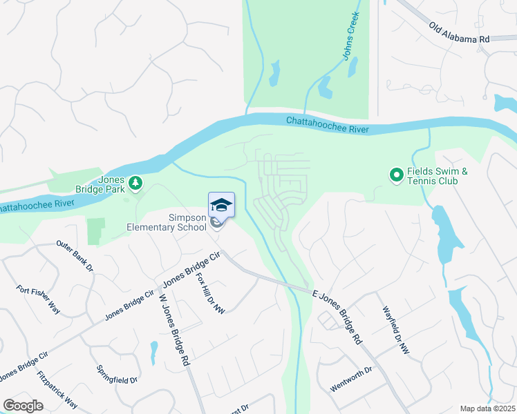map of restaurants, bars, coffee shops, grocery stores, and more near 5212 Lower Creek Street in Peachtree Corners