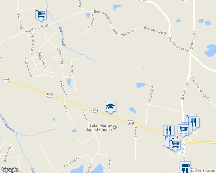 map of restaurants, bars, coffee shops, grocery stores, and more near 1020 U.S. 378 in Lexington