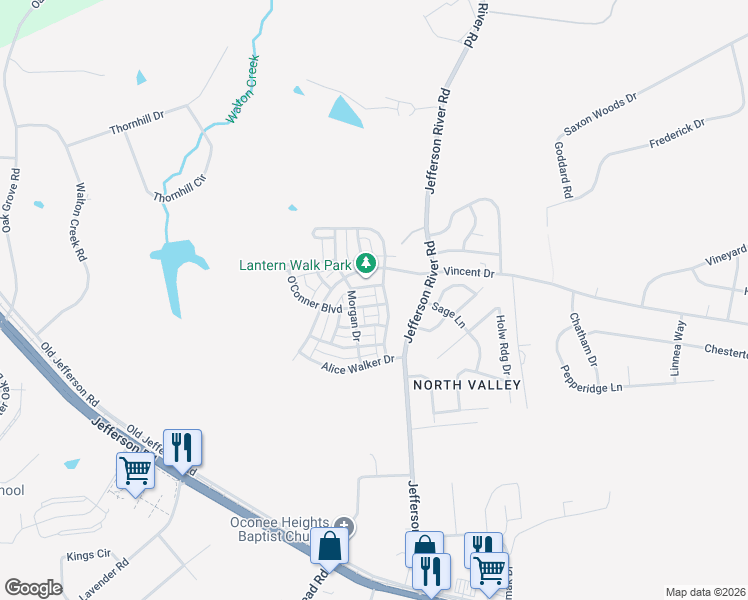 map of restaurants, bars, coffee shops, grocery stores, and more near 208 Morgan Drive in Athens