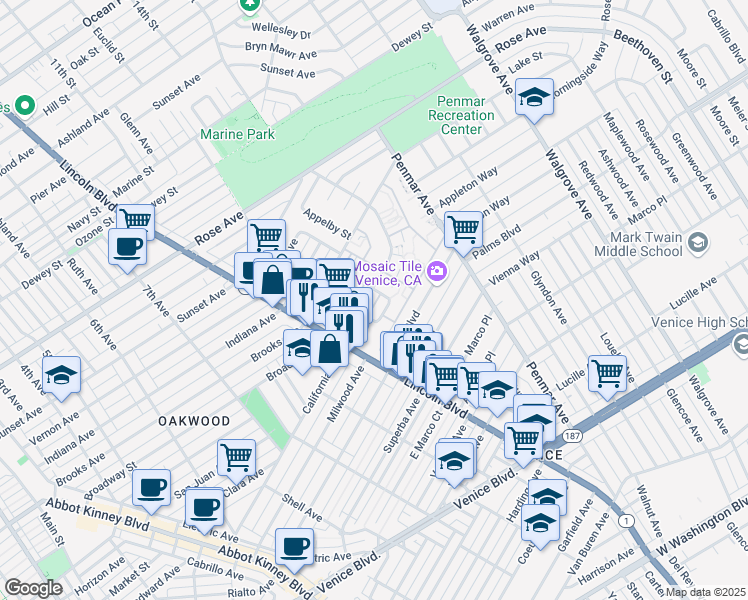map of restaurants, bars, coffee shops, grocery stores, and more near 1070 Frederick Street in Los Angeles