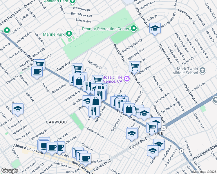 map of restaurants, bars, coffee shops, grocery stores, and more near 1070 Frederick Street in Los Angeles