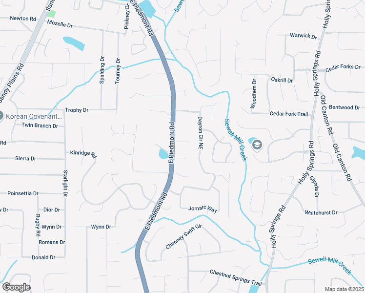 map of restaurants, bars, coffee shops, grocery stores, and more near 2270 Abbey Cove Court in Marietta