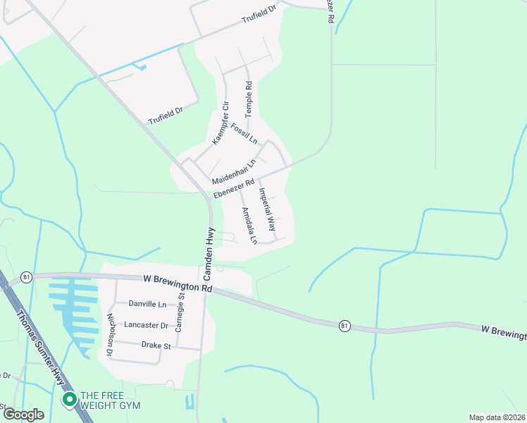 map of restaurants, bars, coffee shops, grocery stores, and more near 2850 Imperial Way in Sumter