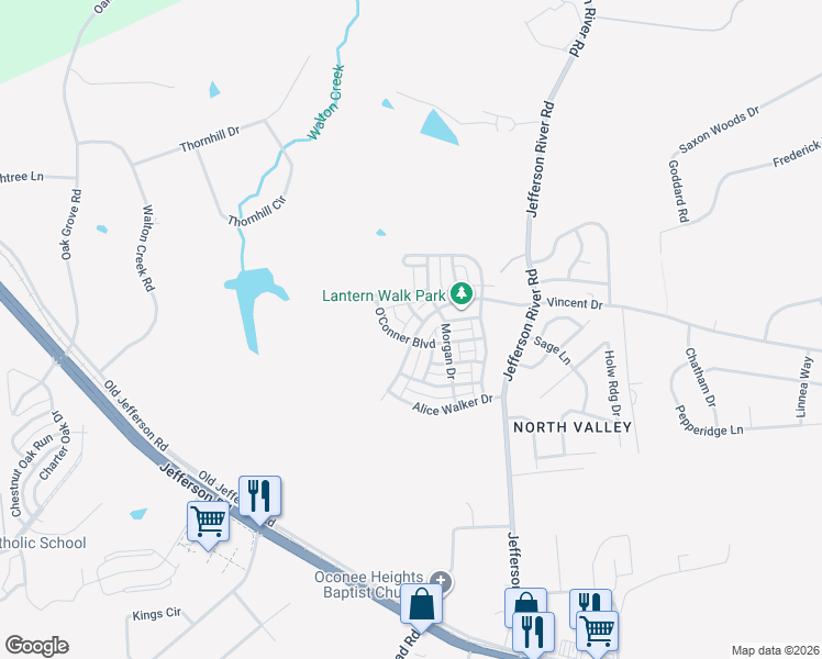map of restaurants, bars, coffee shops, grocery stores, and more near 699 West Vincent Drive in Athens