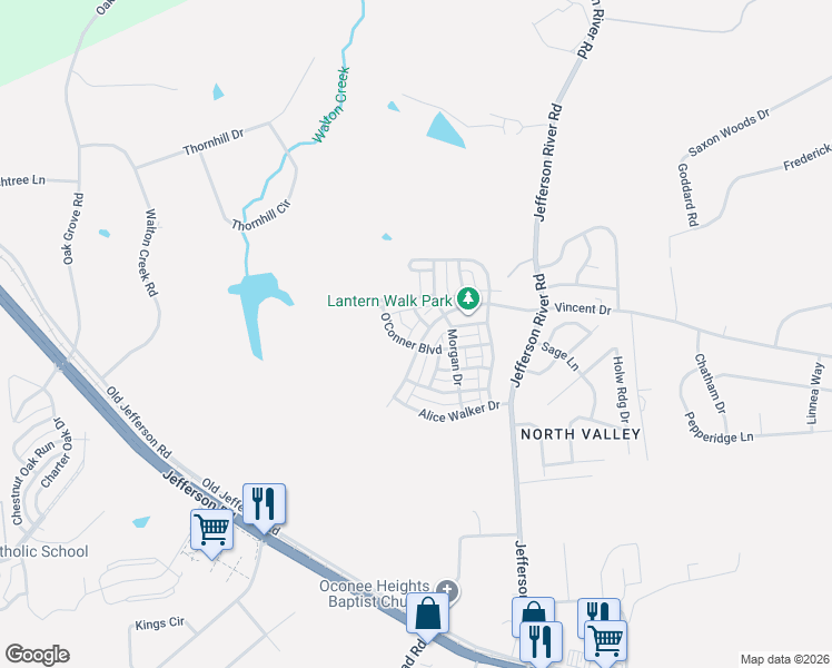 map of restaurants, bars, coffee shops, grocery stores, and more near 699 West Vincent Drive in Athens