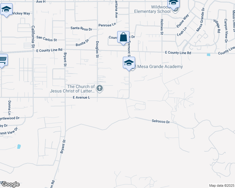 map of restaurants, bars, coffee shops, grocery stores, and more near 360 East Avenue L in Calimesa