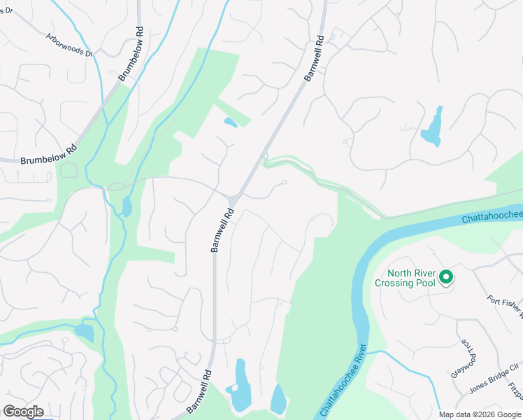 map of restaurants, bars, coffee shops, grocery stores, and more near 3570 River Ferry Drive in Alpharetta