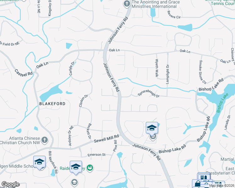 map of restaurants, bars, coffee shops, grocery stores, and more near 2042 Londonberry Court Northeast in Marietta