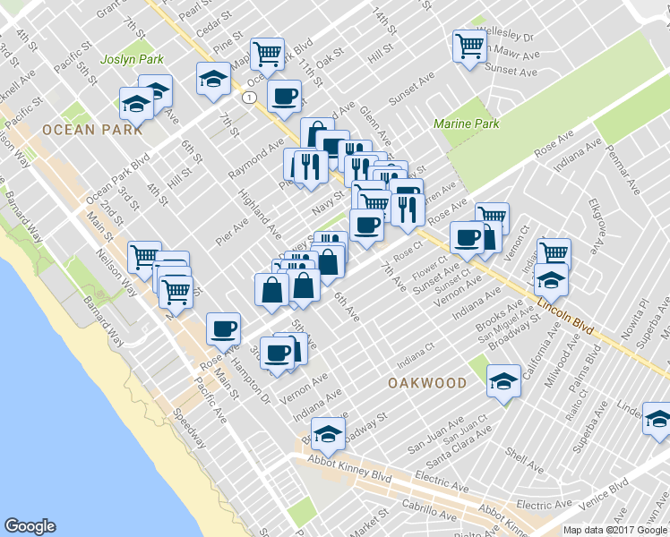 map of restaurants, bars, coffee shops, grocery stores, and more near 249 Ruth Avenue in Los Angeles