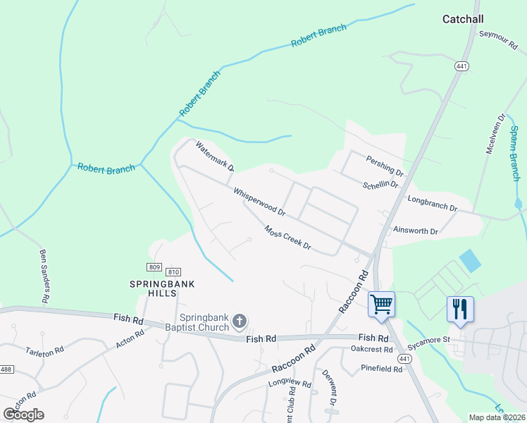 map of restaurants, bars, coffee shops, grocery stores, and more near 5667 Whisperwood Drive in Dalzell