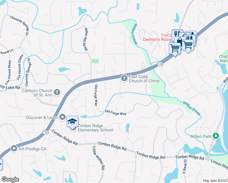 map of restaurants, bars, coffee shops, grocery stores, and more near 5118 Greythorne Lane in Marietta