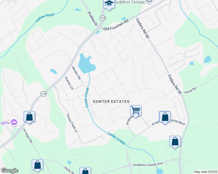map of restaurants, bars, coffee shops, grocery stores, and more near 1070 Oak Grove Circle in Lawrenceville