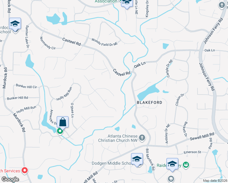 map of restaurants, bars, coffee shops, grocery stores, and more near 3253 Holly Mill Run in Marietta