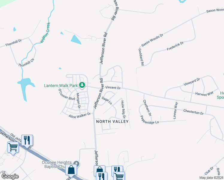 map of restaurants, bars, coffee shops, grocery stores, and more near 842 Vincent Drive in Athens