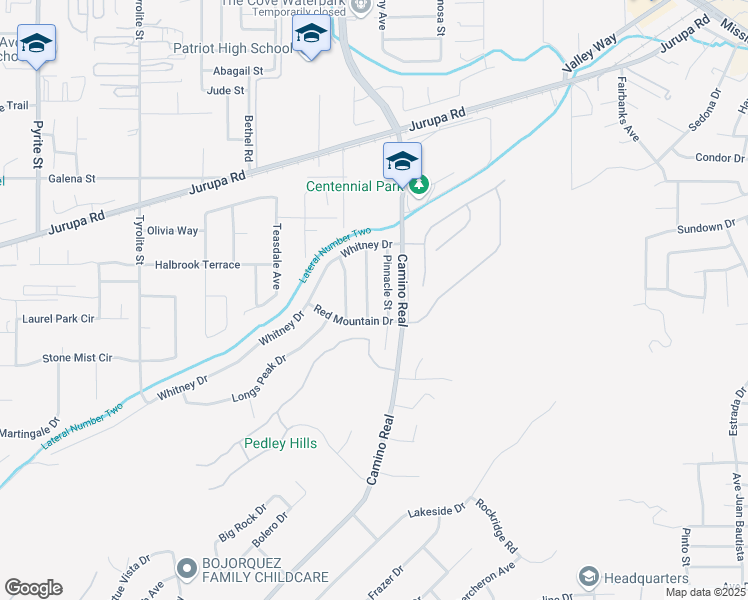 map of restaurants, bars, coffee shops, grocery stores, and more near 4850 Mount Rainier Street in Riverside