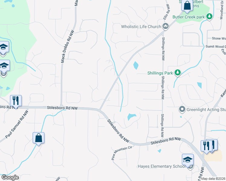 map of restaurants, bars, coffee shops, grocery stores, and more near 2978 Cody Court in Kennesaw