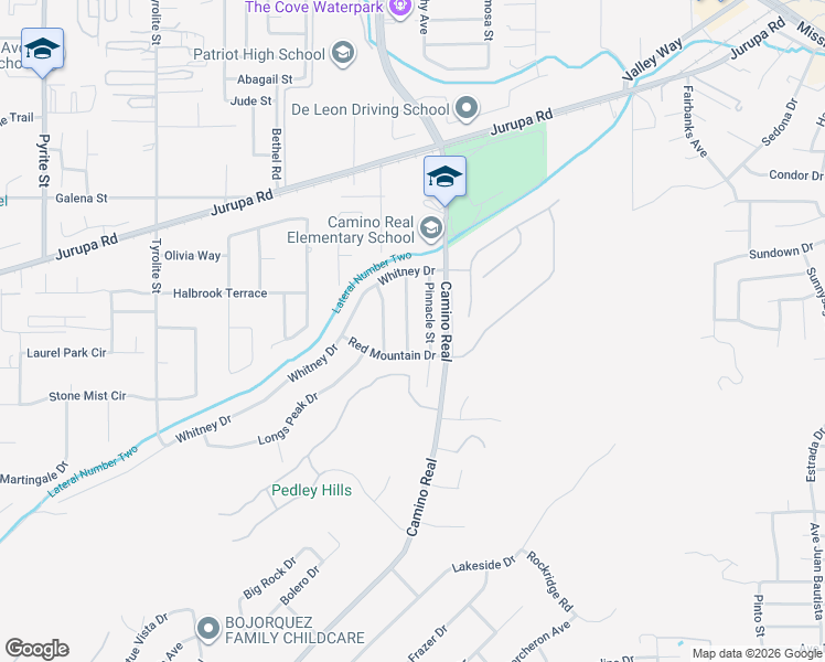 map of restaurants, bars, coffee shops, grocery stores, and more near 4850 Mount Rainier Street in Riverside