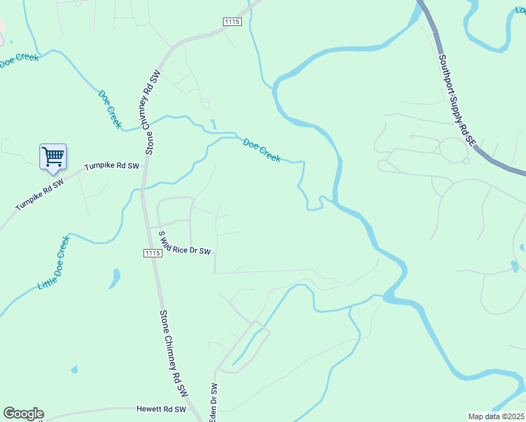 map of restaurants, bars, coffee shops, grocery stores, and more near 381 Hardwood Drive Southwest in Brunswick County