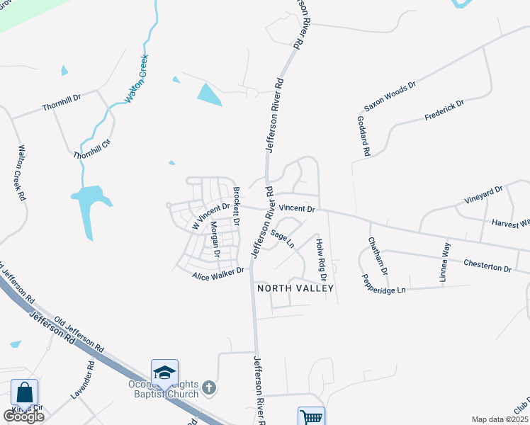 map of restaurants, bars, coffee shops, grocery stores, and more near 607 West Vincent Drive in Athens