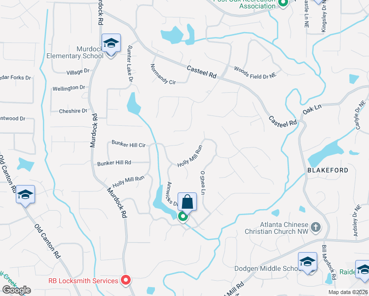 map of restaurants, bars, coffee shops, grocery stores, and more near 3292 Holly Mill Court in Marietta