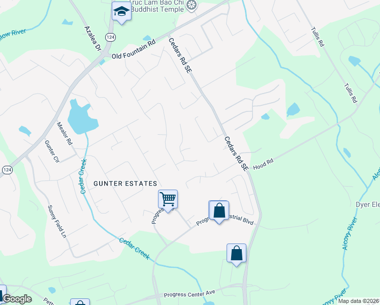 map of restaurants, bars, coffee shops, grocery stores, and more near 1283 Hada Court in Lawrenceville