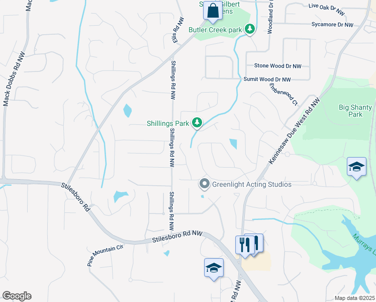 map of restaurants, bars, coffee shops, grocery stores, and more near 1816 Beckley Place in Kennesaw
