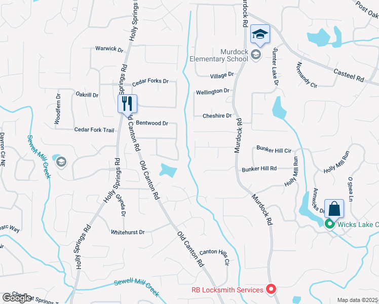 map of restaurants, bars, coffee shops, grocery stores, and more near 2071 Stanrich Court in Marietta