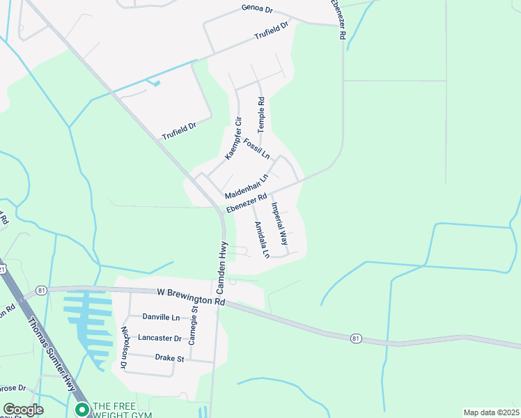 map of restaurants, bars, coffee shops, grocery stores, and more near 2885 Amidala Lane in Sumter