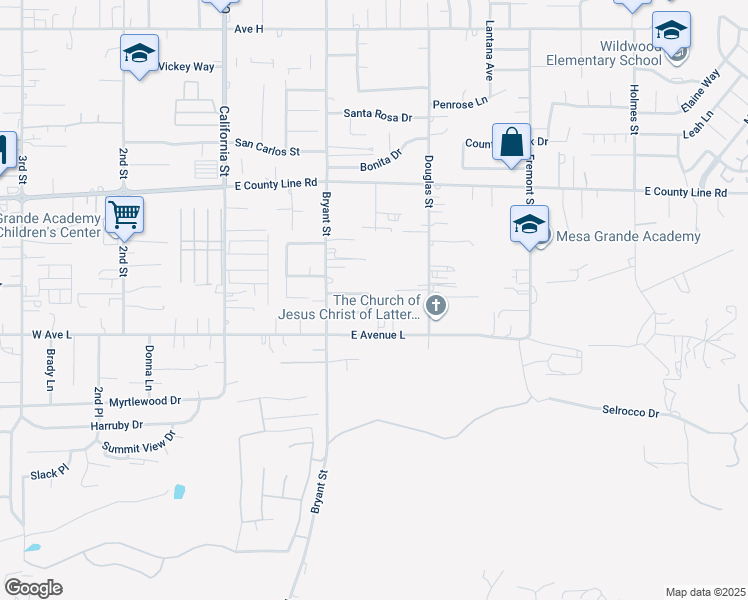 map of restaurants, bars, coffee shops, grocery stores, and more near 236 Syllmar Circle in Calimesa