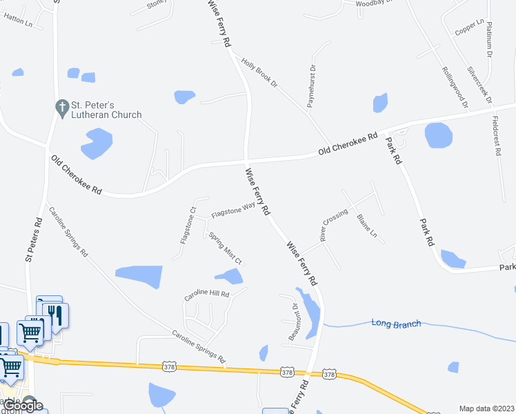 map of restaurants, bars, coffee shops, grocery stores, and more near 107 Flagstone Way in Lexington