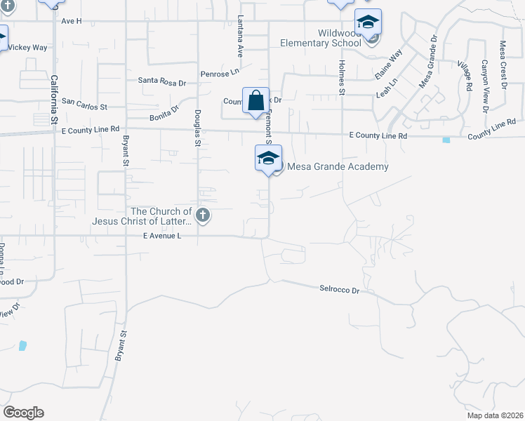 map of restaurants, bars, coffee shops, grocery stores, and more near 1018 Fremont Street in Calimesa
