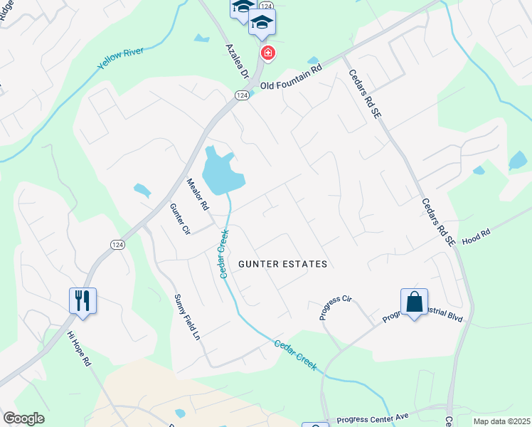 map of restaurants, bars, coffee shops, grocery stores, and more near 1035 Heather Court Northeast in Lawrenceville