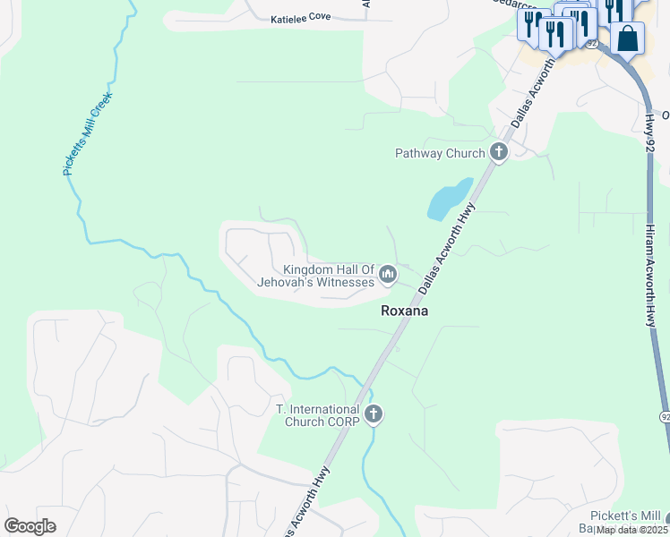 map of restaurants, bars, coffee shops, grocery stores, and more near 240 Somerset Drive in Dallas