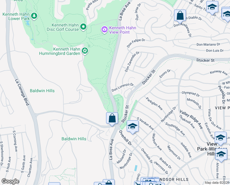 map of restaurants, bars, coffee shops, grocery stores, and more near 4810 South La Brea Avenue in Los Angeles