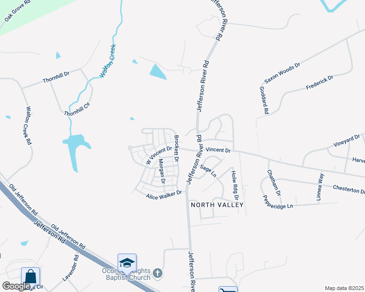 map of restaurants, bars, coffee shops, grocery stores, and more near 615 West Vincent Drive in Athens
