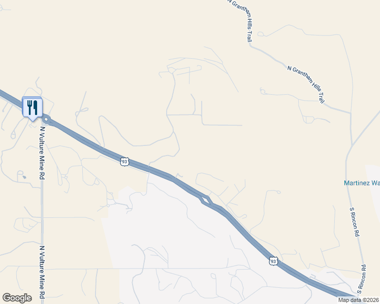 map of restaurants, bars, coffee shops, grocery stores, and more near 56911 U.S. 93 in Wickenburg