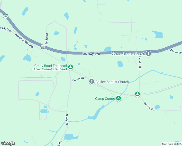 map of restaurants, bars, coffee shops, grocery stores, and more near 81 Gilley Road in Cedartown