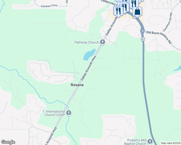 map of restaurants, bars, coffee shops, grocery stores, and more near 30 Fairwood Drive in Dallas