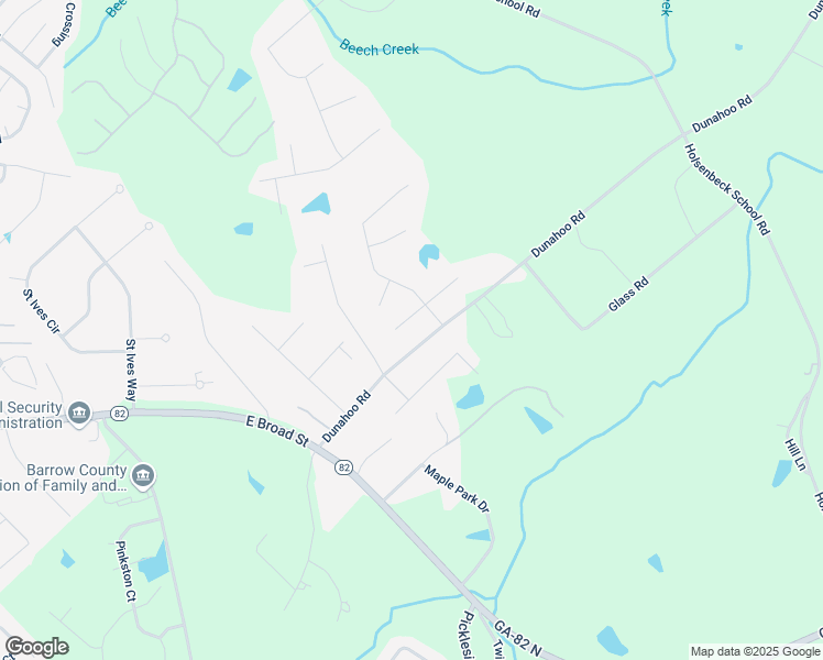 map of restaurants, bars, coffee shops, grocery stores, and more near 63 Emma Lane in Winder